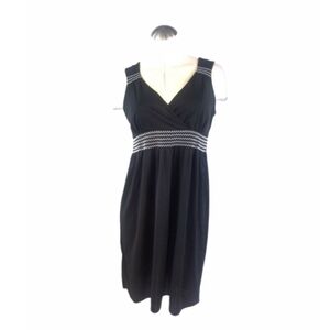 3/$25 Loft Size 6P Black Dress White Trim Empire Waist